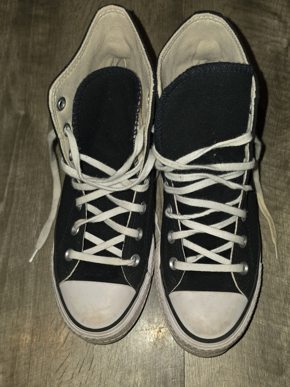 Women's Size 7 Classic Black Converse High-Top Canvas Sneakers